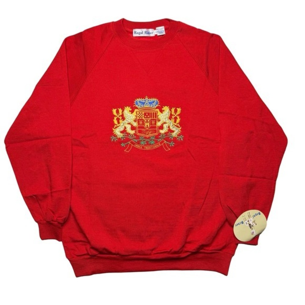 Vintage Regal Rider‎ red embroidered sweater